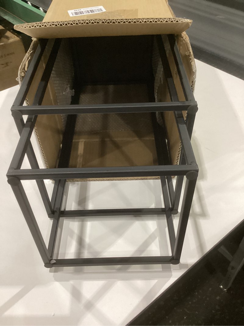 Condition photo showing New/Like New for Pack of 2 Already installed Black Plant Stand,Dimension 9.84*H27.56in and 8.66*H23.62in,indoor stable steel frame Flower Stands drink table for party wedding Centrepieces Living Room Patio Garden