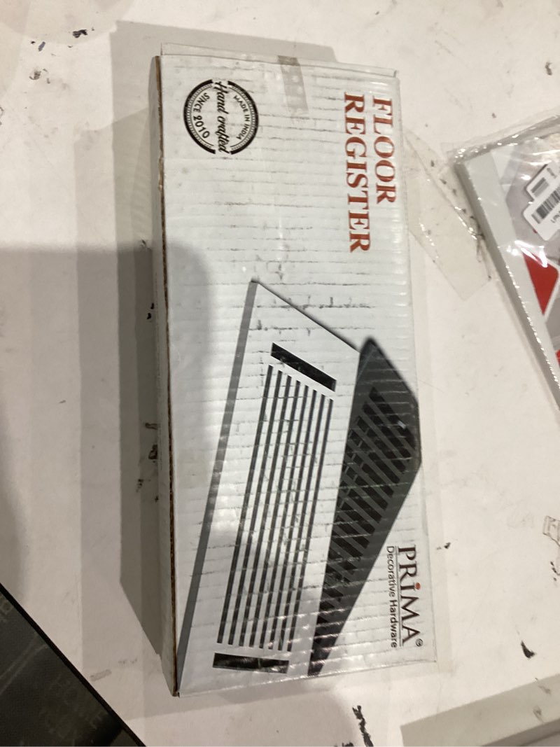 Condition photo showing As Is for Prima Decorative Cast Aluminium Floor Register/Vent Cover : 3"x10" with Damper for Floors, Walls & Ceilings, Metal, Paintable, Modern Linear Design, Natural Aluminium/Satin (VR-109) Natural Aluminum (Satin)