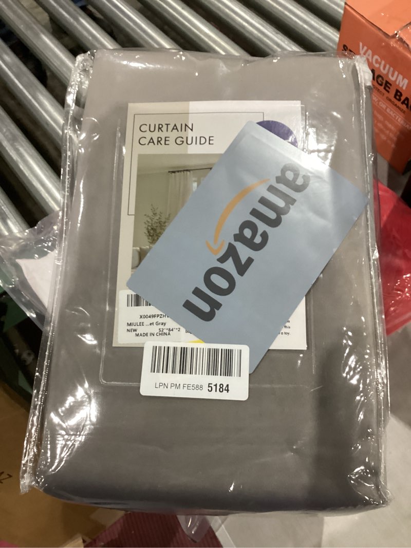 Condition photo showing Good Condition for MIULEE Grey Velvet Curtains 84 inches Long 2 Panels - Luxury Pinch Pleated Room Darkening Window Drapes for Bedroom Living Room Thermal Insulated Super Soft Blackout, Back Tab Rod Pocket Gray Grey 52"W x 84"L (Pack of 2)
