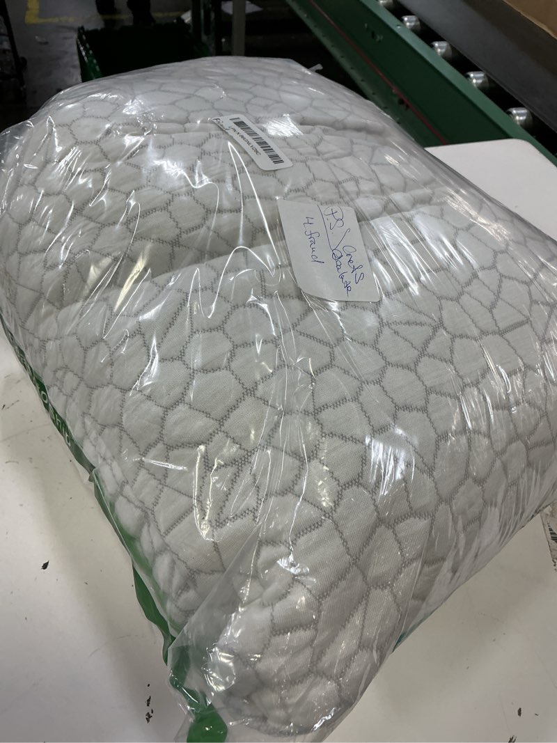 Condition photo showing Good Condition for qutool cooling pillow for sleeping 2 pack, luxury shredded memory foam bed queen pillows set of 2, cool pillow for hot sleepers adjustable firm pillow for side, back, stomach sleepers soft yet support white-cooling basic queen(2 pack)-20'*30'