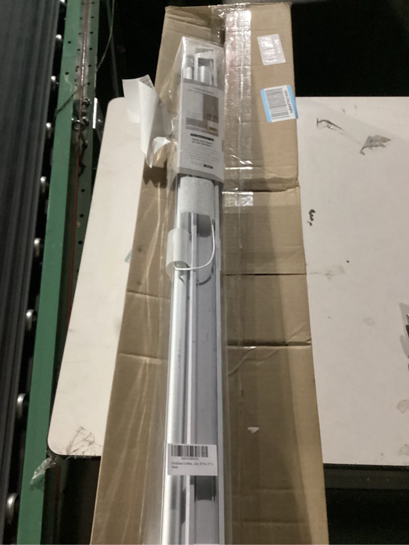 Condition photo showing New/Like New for ChrisDowa Cordless 100% Blackout Roller Shade, with Striped Jacquard, Thermal Insulated, UV Protection Fabric, Total Blackout Blinds for Window, French Doors, Home and Office. White, 30" W x 72" H 30"W x 72"H White