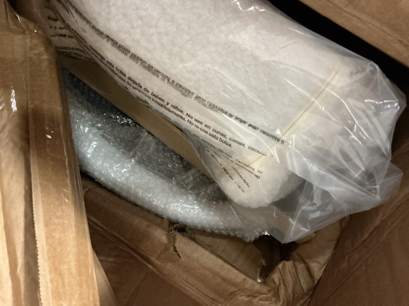 Condition photo showing New/Like New for Adjustable Vanity Chair, 360° Swivel Vanity Stool with Folding Back for Makeup, Comfy Teddy Ottoman Stool for Bedroom, Dressing Room Beige Large