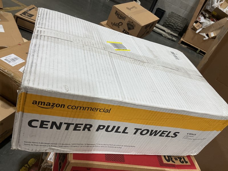 Condition photo showing New/Like New for amazoncommercial 2-ply white 7.6' center pull paper towels |bulk for business | centerfeed hand towels |compatible with universal dispensers|fsc certified |600 sheets per roll (6 rolls)(7.6 x 9 sheet)