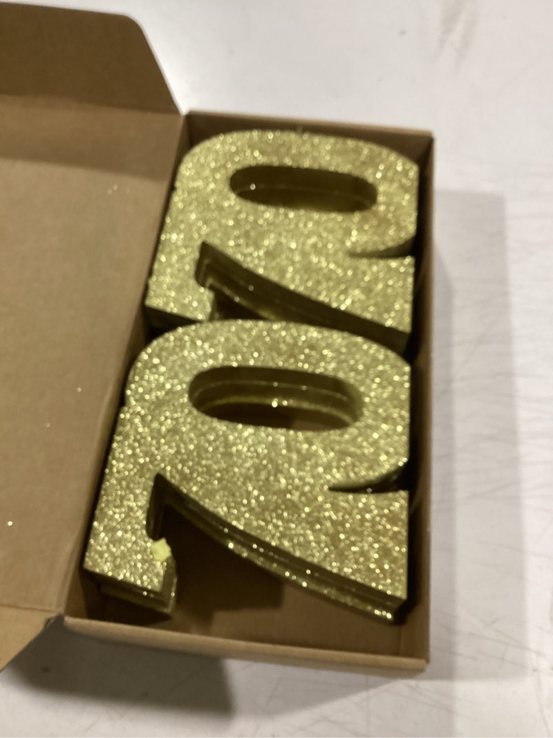 Condition photo showing Good Condition for shellwei 6 pcs 70th birthday decorations for men and women, anniversary decorations, gold glitter number table topper centerpieces decor for birthday party 6 70th
