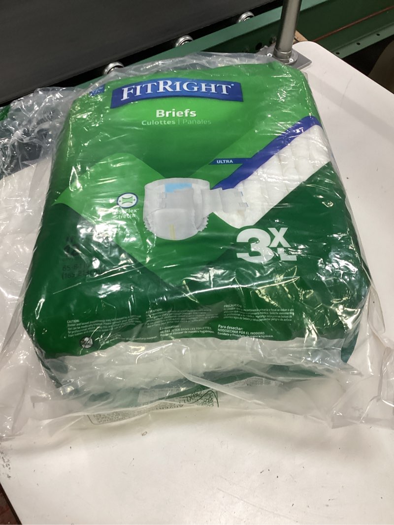 Condition photo showing Good Condition for FitRight Bariatric Adult Diapers, Ultra Heavy Absorbency, 3XL (Waist Size 65in-84in), 12 Count, Disposable Incontinence Briefs for Men and Women, Moisture-Wicking, Leak Protection, 12 Count 3XL