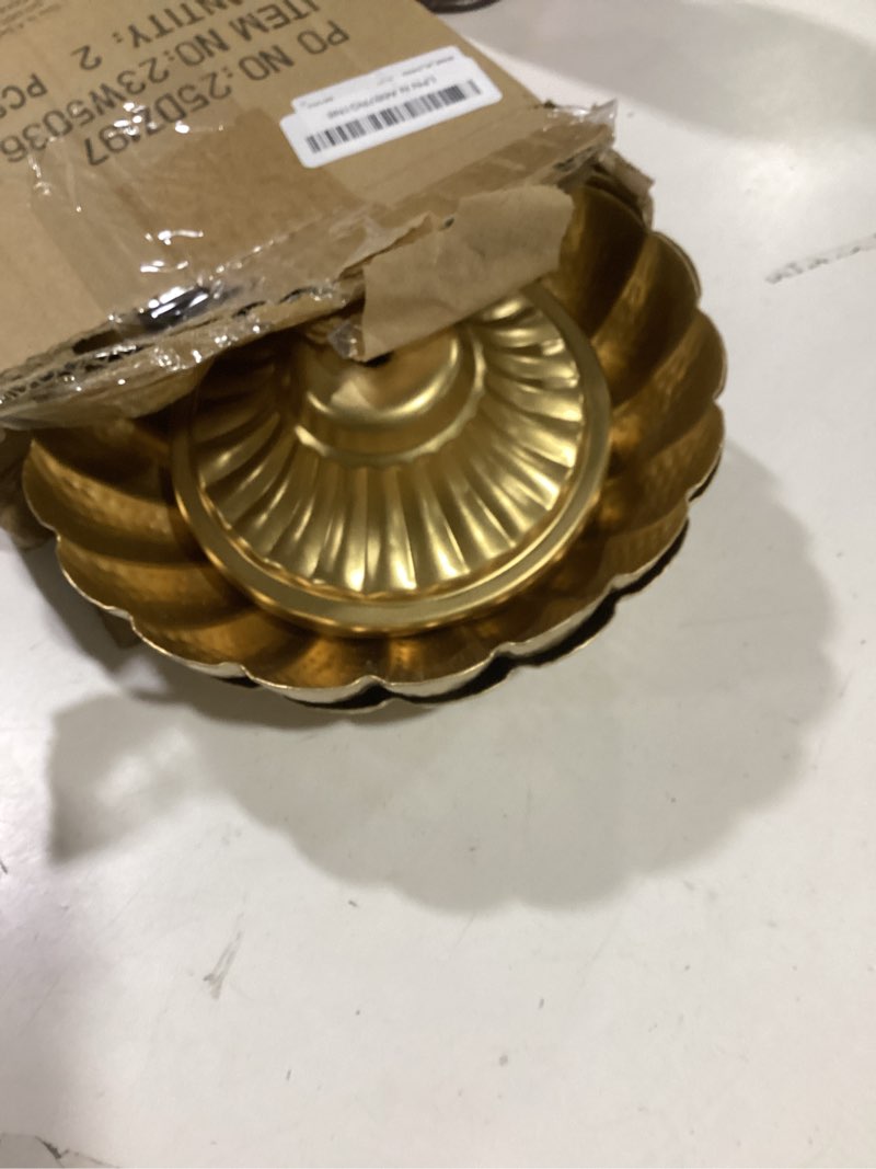 Condition photo showing As Is for Ninehaoou 2 Pcs Metal Compote Bowl for Centerpiece Flower Holder Small Compote Vase Decorative Indoo