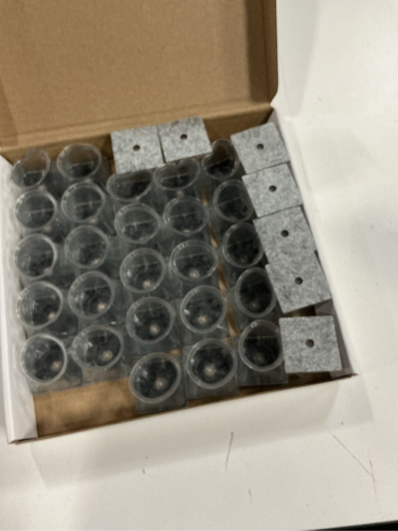 Condition photo showing New/Like New for 32 pcs square chair leg protectors for hardwood floors,felt furniture floor protectors with silicone caps, small size (fits chair legs with side length: 3/4" to 1-1/16") square small clear-32pcs