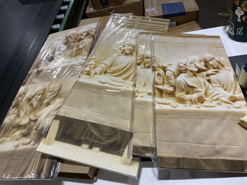Condition photo showing Good Condition for youhong the last supper wall decor famous oil painting by leonardo da vinci reproduction posters jesus wall decor artwork framed ready to hang for dining room (50''w x 24''h) style-05 50l" x 24w"