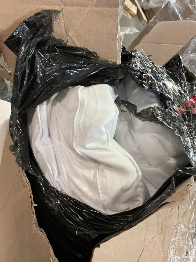 Condition photo showing As Is for ELEMUSE King Mattress Topper for Back Pain, Extra Thick Mattress Pad Cover, Plush Soft Pillowtop with Elastic Deep Pocket, Overfilled Down Alternative Filling White King