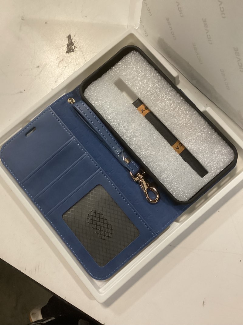 Condition photo showing Good Condition for ocase for iphone 17 pro detachable wallet case with card holder, 2 in 1 pu leather flip folio with rfid blocking stand wrist strap shockproof phone cover 6.3 inch 2025, light blue light blue iphone 17 pro