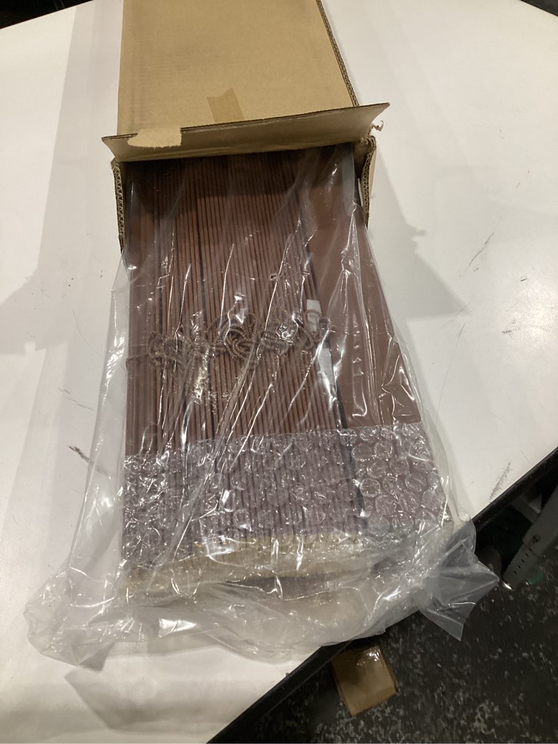 Condition photo showing Good Condition for DEZ FURNISHINGS Cordless 2\" Faux Wood Blind, 27\" W x 60\" H, Dark Oak, SIMILAR TO STOCK PHOTOS 