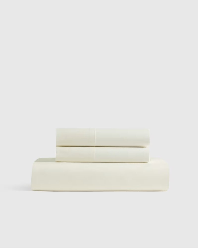 organic crisp percale fitted sheet set solid: ivory size: cal king