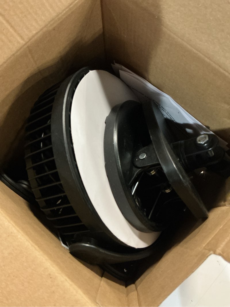 Condition photo showing As Is for mainstays 6-inch new desktop or clip-on ac electric personal indoor fan with 2 speeds, black