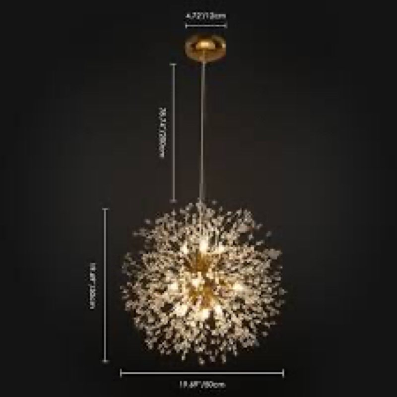 Wallin 9- light sphere diammable sputnik chandelier 