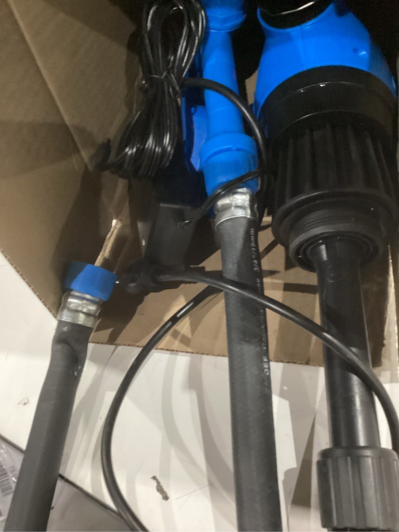 Condition photo showing As Is for electric drum barrel pump, 12v dc/100-240v ac power, 55 gallon drum pump with 2-inch bung adapter, 7.4 gpm flow rate, suitable for def, diesel, antifreeze, water-based fluids
