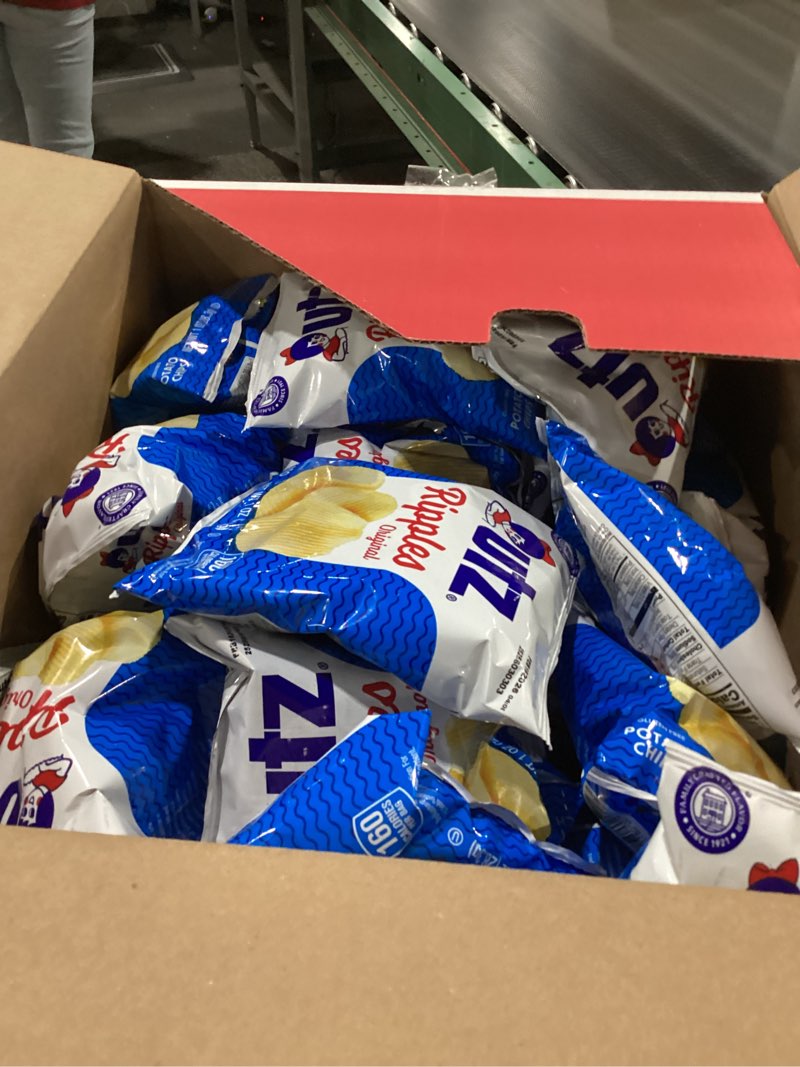 Condition photo showing New/Like New for Utz Ripples Original Crispy Chips Made from Fresh Potatoes, 42 Count, Crunchy Individual Snacks to Go, Gluten Free Snacks, brand is Utz, variation theme is Flavor that is Ripples Original, Size that is 42 Count (Pack of 1). Ripples Original 42 Ounce (Pack of 1) sale by date 02/16/2026