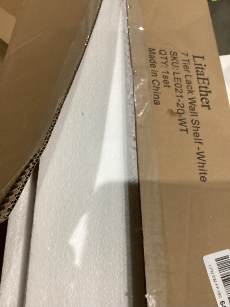 Condition photo showing Good Condition for Versatile 7 Tier Wall Shelf Unit,White Lack Wall Shelf,Display Floating Shelf with LED Remote Control Light 7 Tier White