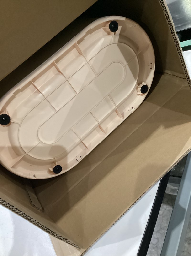 Condition photo showing Good Condition for happimess hpm1016d robo kitchen 13.2-gallon slim oval motion sensor touchless trash can with touch mode, fingerprint resistant, modern, minimalistic for kitchen, office, bathroom, limestone beige