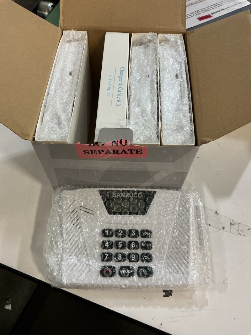 Condition photo showing Good Condition for intercoms wireless for home upgraded, hands free intercom 5300ft, real-time two way intercoms for home with group call, full duplex wireless intercom system for business office(4 pack) 4 pack white