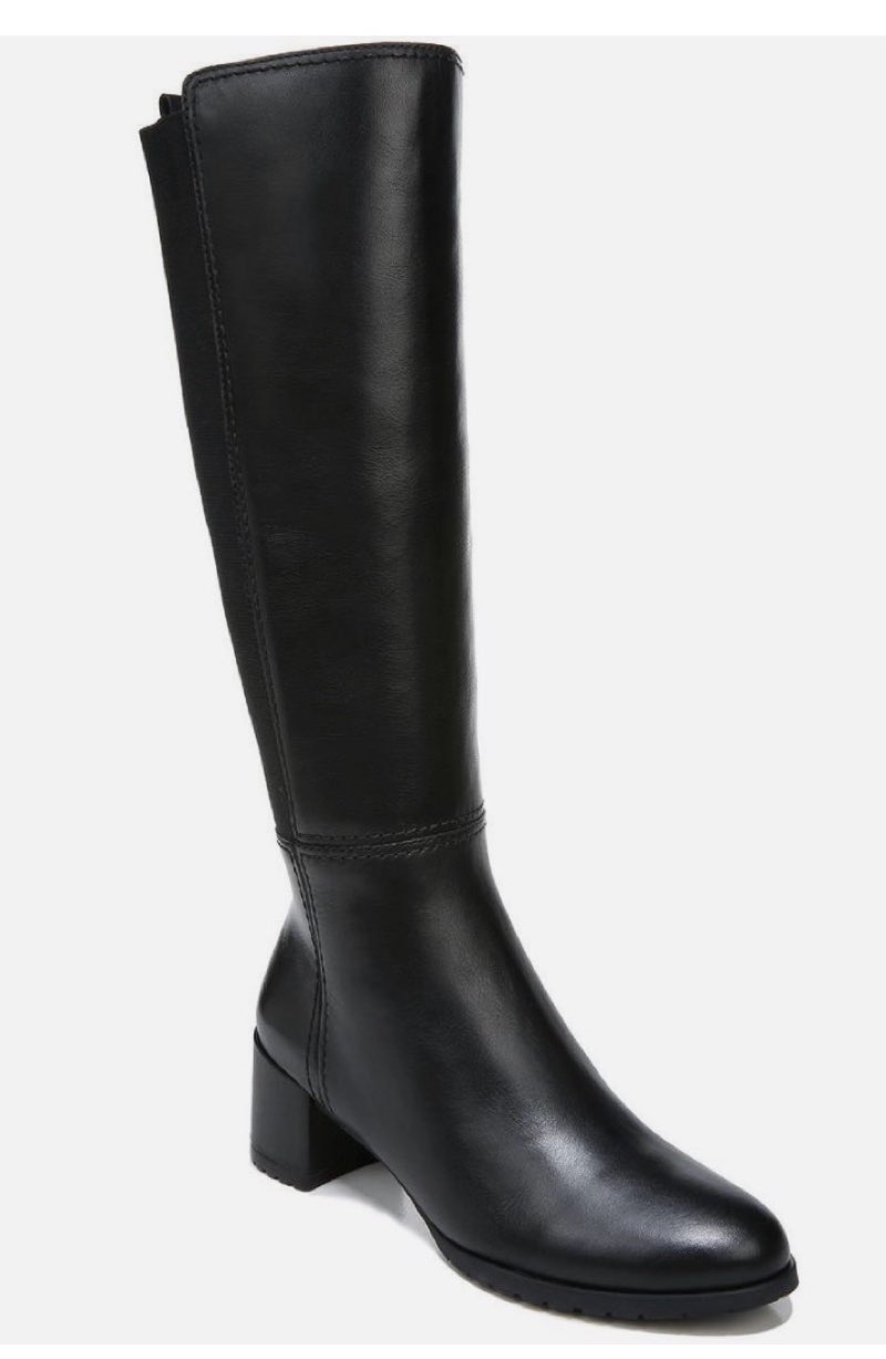  Naturalizer Brent H8065M2004 Womens Black Leather Knee High Boots Size M 7.5 