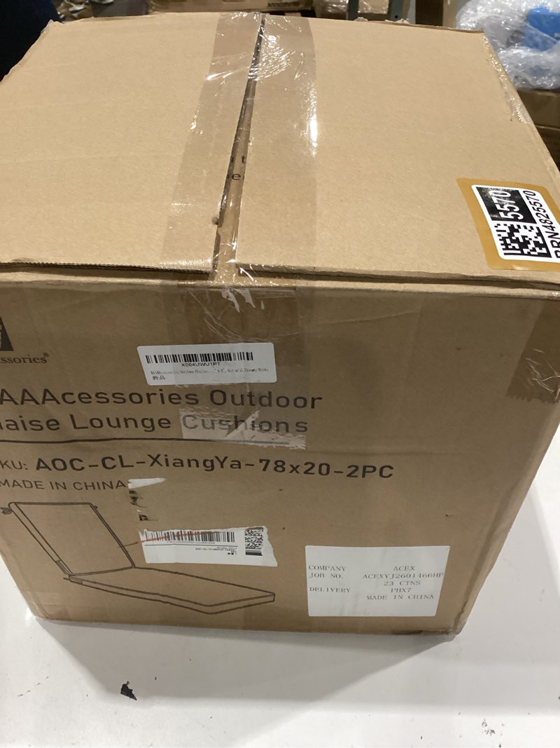 Condition photo showing New/Like New for aaaaacessories outdoor chaise lounge cushions, fade-resistant, waterproof patio furniture replacement cushions, 72" x 21" x 3", set of 2, creamy white creamy white 72"x21"x3"-set of 2