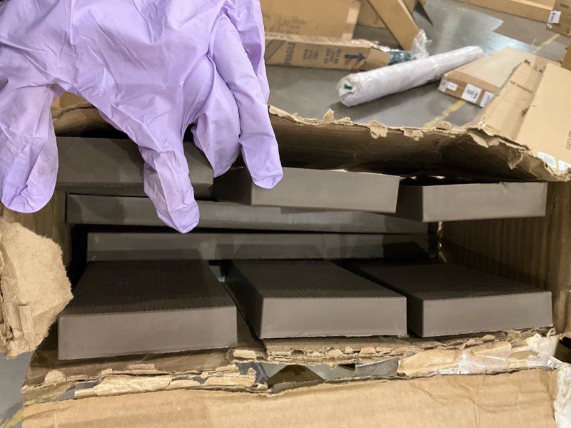 Condition photo showing As Is for 12"W x 63"H Mid-America Vinyl, Standard Size Three Board Spaced Shutters, w/Installation Shutter-Lok's & Matching Screws (Per Pair), 385 - French Roast 63-in. H 385 - French Roast