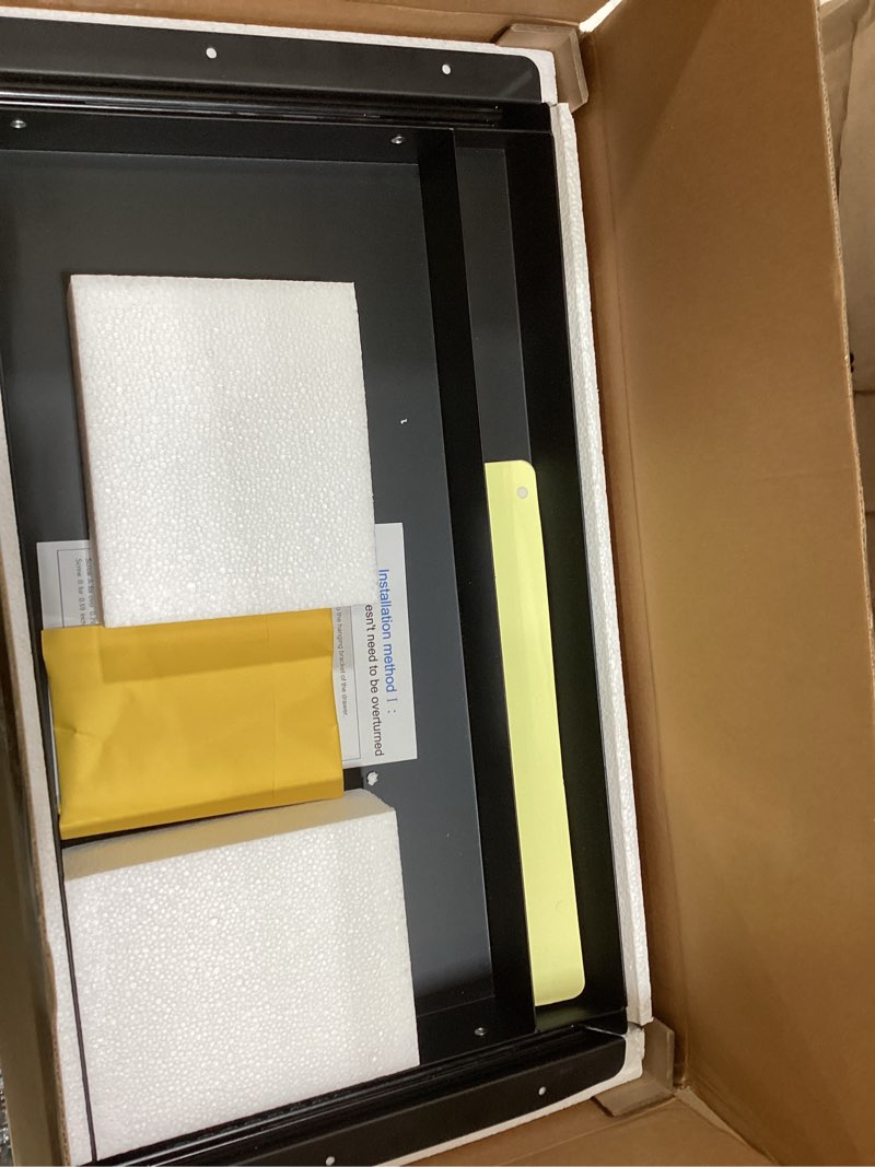 Condition photo showing Good Condition for Large Under Desk Mounted Sliding Drawer with Pencil Tray and 60 Degree Tilt Panel to Pull Out, 22'' Long & 13'' deep Large Storage Organizer for Sit Stand Workstation L Without Bamboo Tray