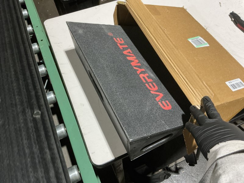 Condition photo showing Good Condition for EVERYMATE Heavy-Duty Wooden Slant Boards for Exercise & Calf Stretch – 19.7" Wide Incline Board for Squats, Non-Slip Surface, Fixed 25° Angle for Strength & Flexibility Training, 1200 lbs Capacity Slant Board-BLACK