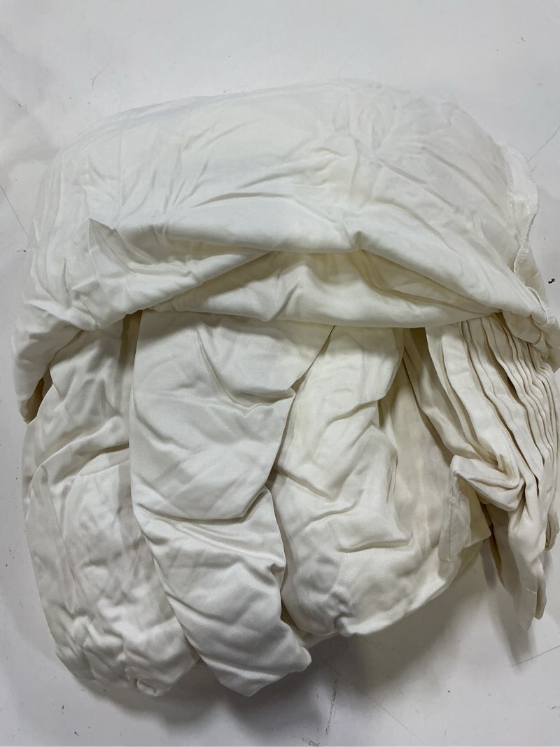 Condition photo showing As Is for quince bamboo fitted sheet set, queen, ivory