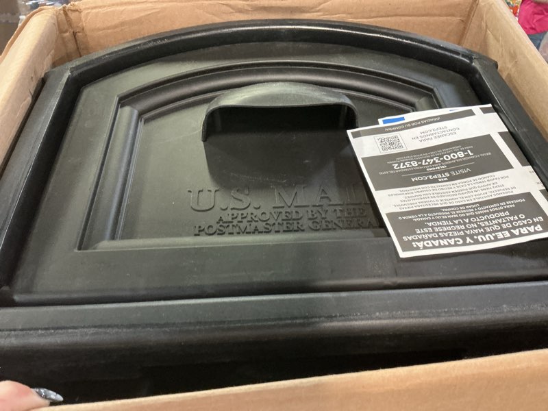 Condition photo showing Good Condition for step2 town-to-town xl post-mount mailbox, weather resistant, large outdoor mailboxes, made of durable plastic, easy to install, usps t4 sized mailbox, flag included, onyx black