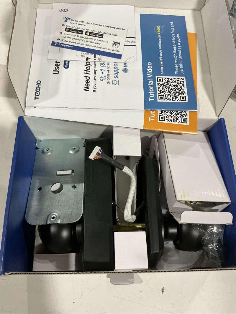Condition photo showing Good Condition for teeho te003 keyless entry keypad door lock with handle, electronic digital smart locks for front door, smart door knob with code for bedroom, auto lock, passage mode, easy to install, matte black