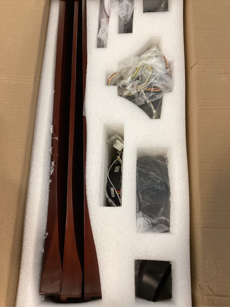 Condition photo showing Good Condition for smart 60 inch ceiling fans with led lights and remote, red walnut | etl quiet dc motor 6 speed, timing, high cfm, adjustable height, natural wood propeller blades for bedroom walnut blades & black
