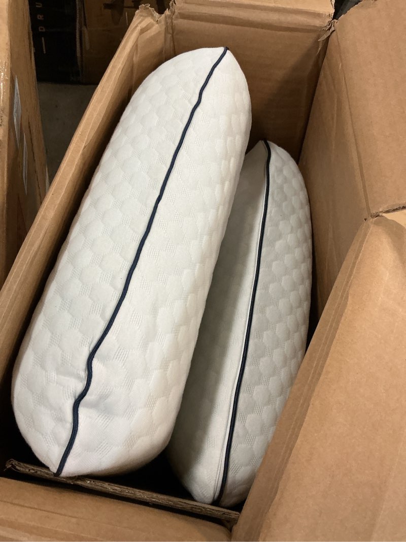 Condition photo showing As Is for weekender gel memory foam pillow - king size - 2-pack - medium firm feel - neck & shoulder support - for back & side sleepers - home, hotel, & hospital essentials