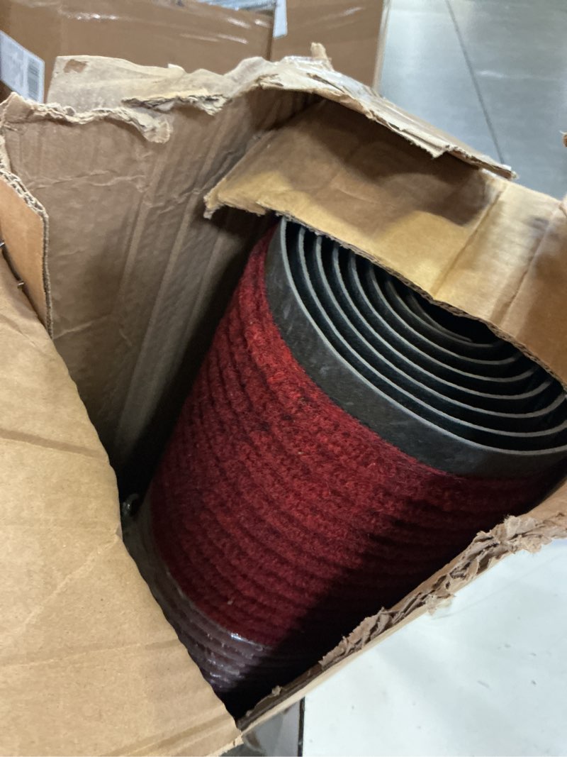 Condition photo showing Good Condition for amyracel 4'x8' front door mat indoor outdoor entrance heavy duty waterproof | commercial floor mat, non slip natural rubber doormat, fade resistant, low profile, easy clean for entryway, patio, garage red double stripe 8' x 4' (rectangular)