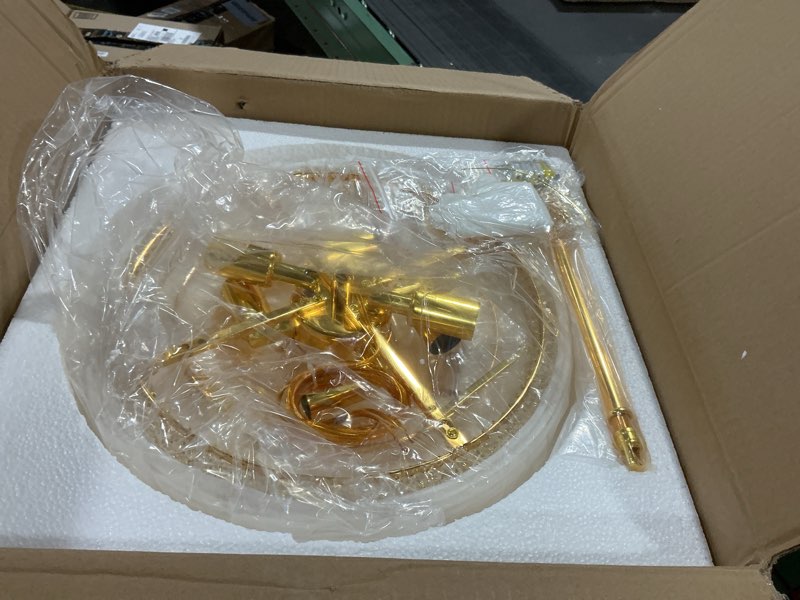 Condition photo showing New/Like New for Crystal Chandeliers for Dining Room Light Fixtures Over Table, Empire Style K9 Crystal Chandelier for Living Room, 6 Lights Gold Luxury Lighting Fixtures for Bedroom Kitchen Island Entryway D15 Inch Gold D15'' - 6Lights