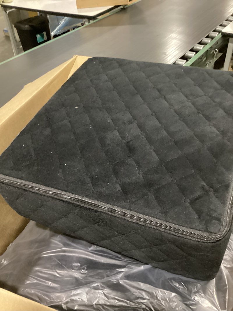 Condition photo showing As Is for extra large seat cushion - memory foam for office chair, wheelchair cushions, floor pillow | cushion back pain coccyx pain relief | plush velvet cover with carry handle - 19” x 17” x 3”