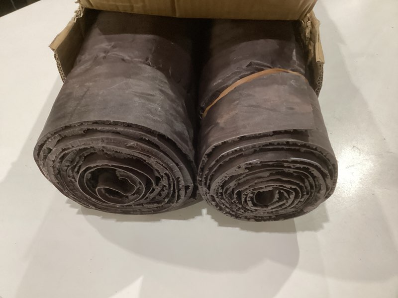 Condition photo showing As Is for artificial tree bark 118in*19.7in*2 pcs (32 sq.ft) silicone fake bark for pillars pipes street light poles wrapping simulation decoration indoor outdoor tree trunk wall and fake christmas tree
