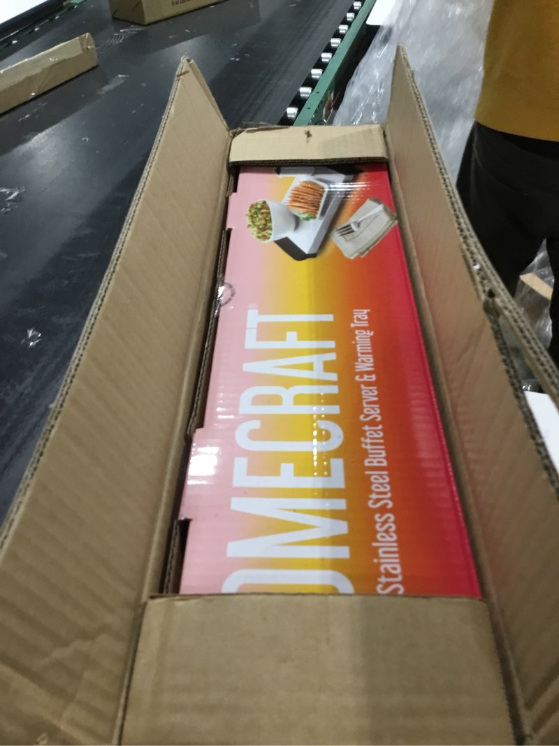 Condition photo showing New/Like New for HomeCraft HCBS15SS 3-Station 1.5-Quart Stainless Steel Buffet Server Slow Cooker & Warming Tray, Adjustable Temperature, Perfect for Dinner, Appetizers 1.5-Quart Stainless Steel Buffet Cooker