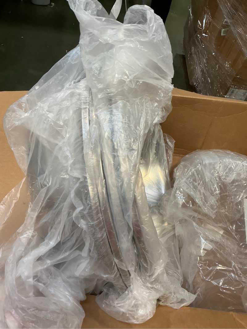 Condition photo showing New/Like New for Nuogo 4 Pcs Stainless Steel Mixing Bowls Metal Mixing Bowls Extra Large Basin Salad Basin Deeper Edge Dishwasher Safe Mirror Finish for Home and Commercial, Silver (24 Inch 30 Qt) 4 24 Inch 30 Qt