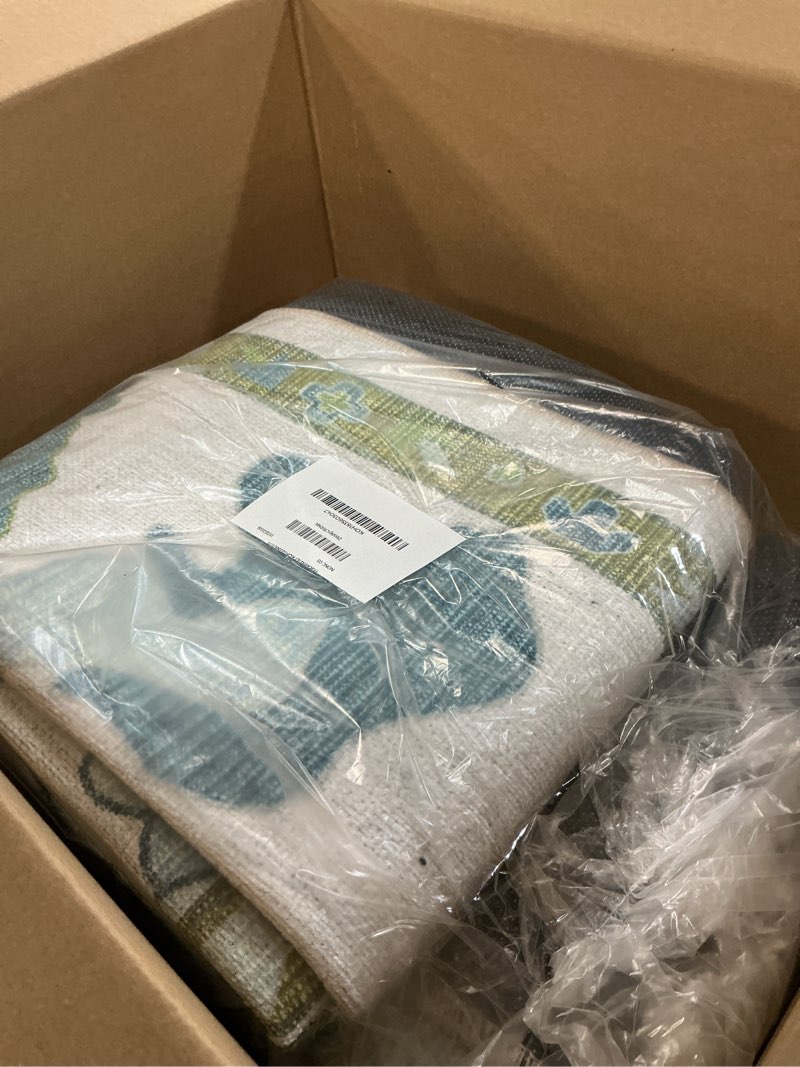 Condition photo showing Good Condition for Fame Living Green Oushak Rug, Modern, Vintage, Turkish, Eclectic, Floral, Pastel, Washable, Area Rugs for Living Room, Dining, Bedroom, Nursery, Girls, Boys, 5'9"x8'9" Cream Green 5'11" x 8'11" (Rectangular)