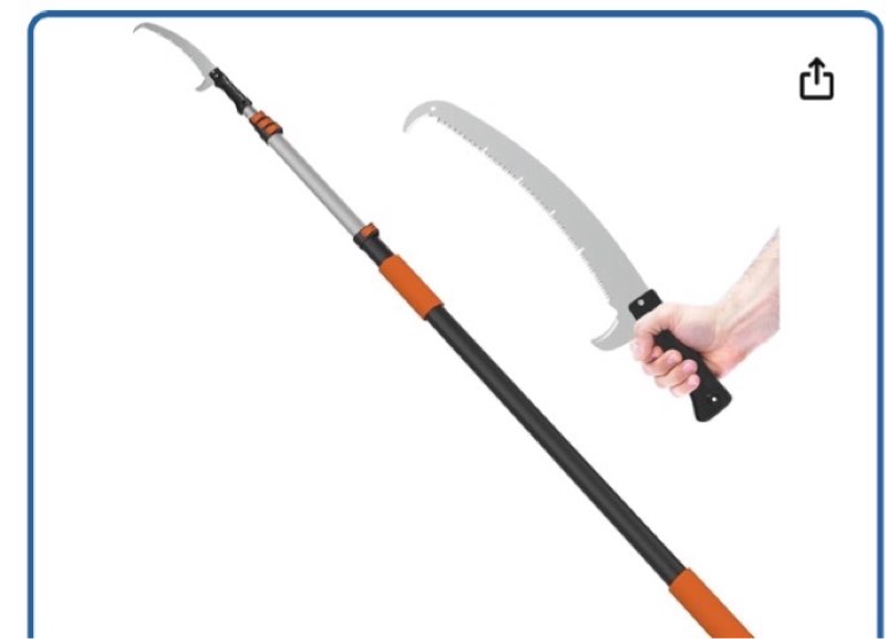 laanpole 26ft pole saw, telescoping tree trimmer with 5-20ft extension pole, manual branches pruner for backyard