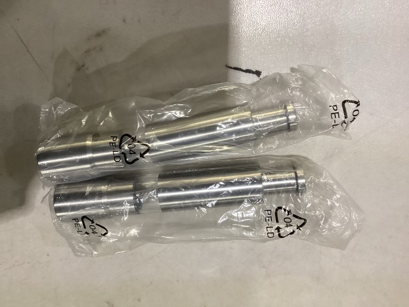Condition photo showing As Is for stainless steel salt and pepper grinder set, manual refillable peppercorn mills with push button, thumb grinder, sliver white 2 pcs normal