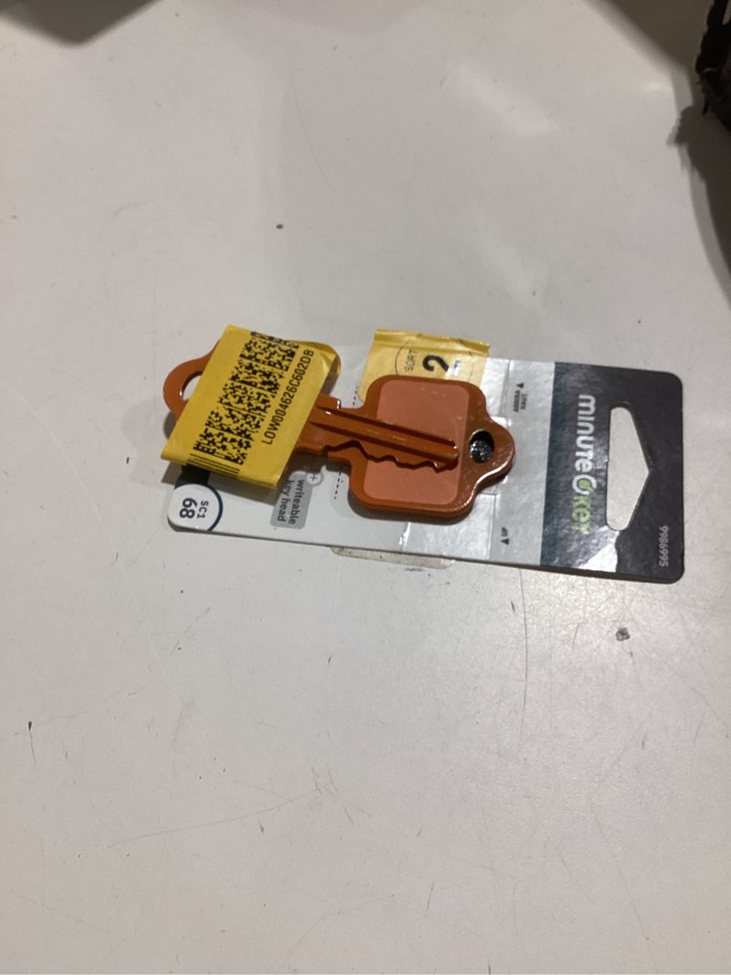 Condition photo showing Good Condition for 2 minute key red #68 sc1 brass house/entry key blank