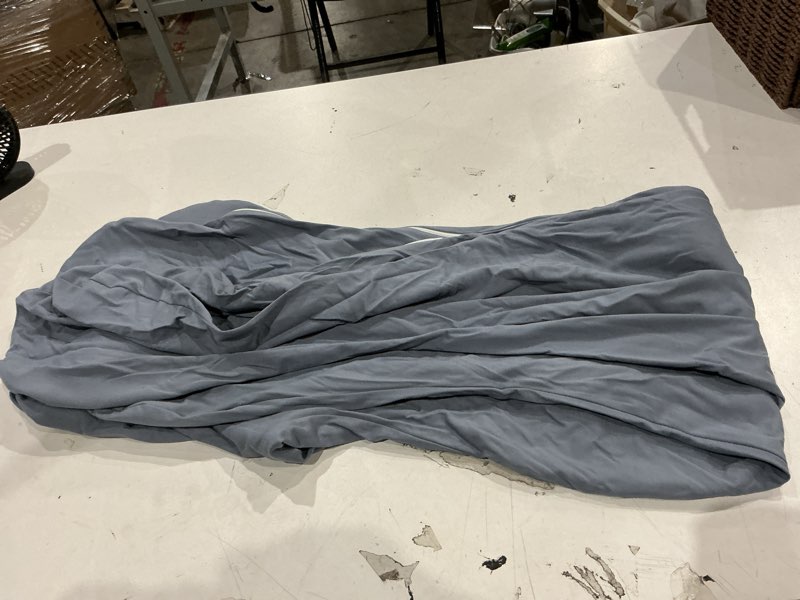 Condition photo showing Good Condition for queen rose u shaped pregnancy body pillow replacement cover, 60 inch solid maternity pillowcase, cooling silky jersey, blue, cover only blue silky jersey solid 60 inch