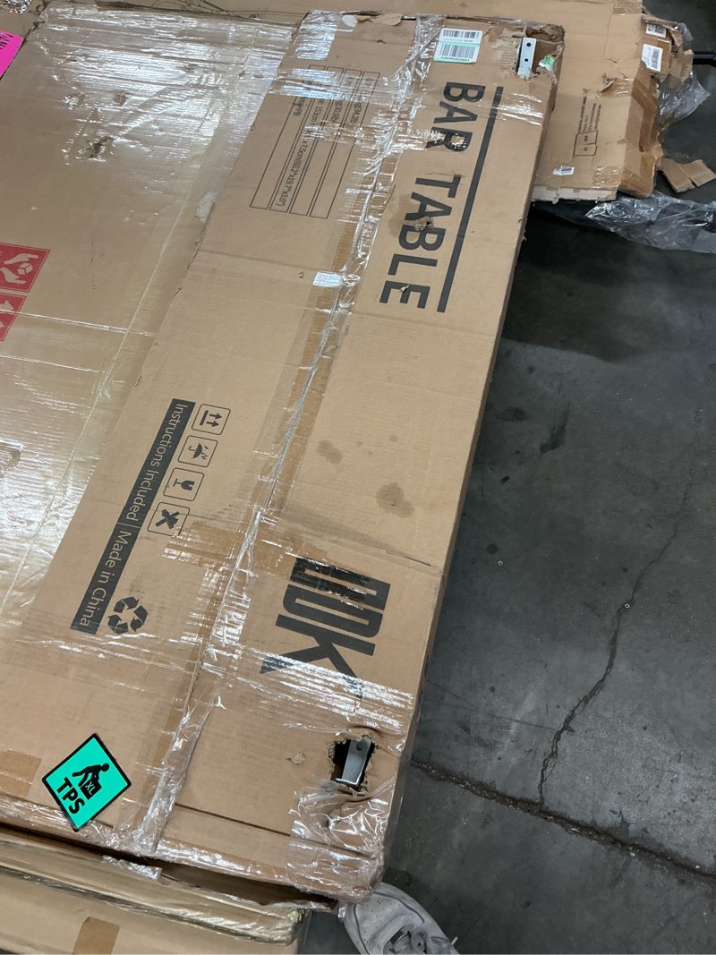 Condition photo showing As Is for ODK 55 Inch Bar Table, Bar Height Pub Table, Counter Height Bar Table, Rectangular High Top Kitchen & Dining Counter Tables with Sturdy Legs & Easy-to-Clean Top, Indoor use, White 55 Inch White