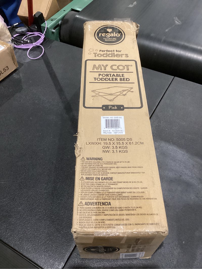 regalo my cot® portable toddler bed, pink