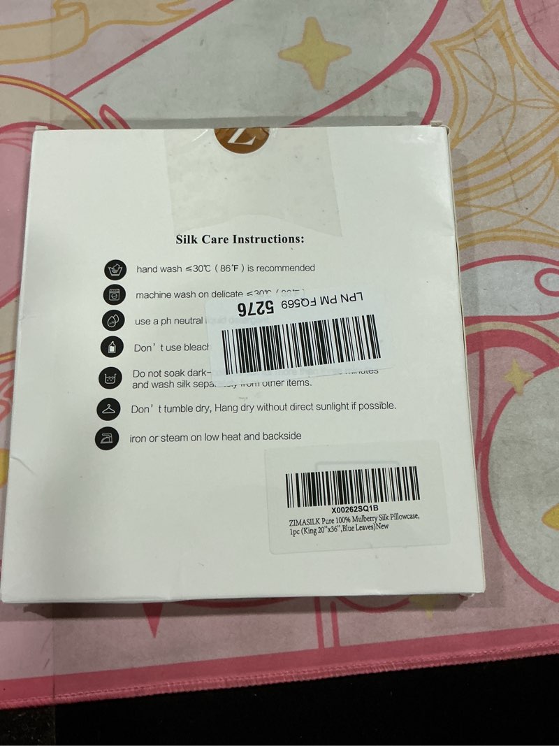 Condition photo showing As Is for ZIMASILK 100% Pure Mulberry Silk Pillowcase for Hair and Skin Health,Both Sides 19 Momme Silk Floral
