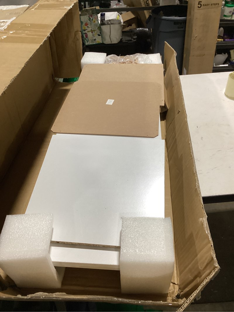 Condition photo showing New/Like New for whitmor 9 cube bookcase, 3 tier stackable mdf bookself, open storage display organizer, storage cabinet for living room, bedroom, home, office, 35.5" l x 11.7" w x 35.5" h, white white 9 cube, 35.5"l x 11.7"w x 35.5"h