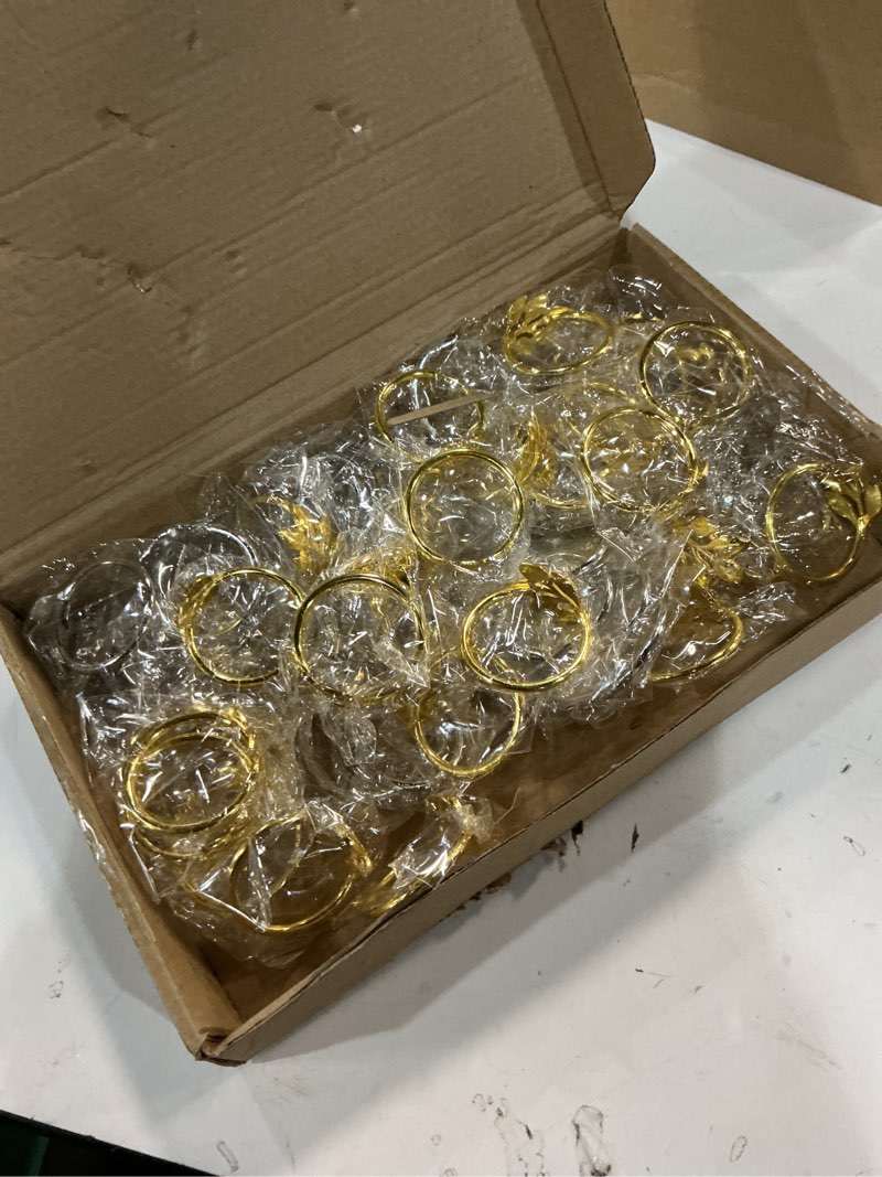 Condition photo showing New/Like New for 50 pcs Napkin Rings Bulk,Leaf Shaped Napkins Rings, Napkin Buckle Holder,Gold and Sliver Napkin Holders Buckle for Dinner, Wedding, Party, Christmas,Halloween