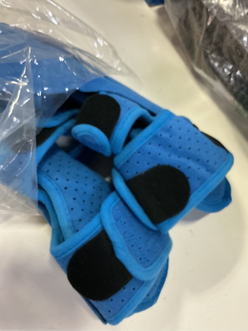 Condition photo showing As Is for plantar fasciitis night splint-upgrade 3 adjustable planter facetious relief brace,plantar fasciitis relief women men straps,support relief foot drop achilles tendonitis day night(blue-2pc) blue 2pc